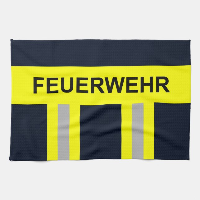 Feuerwehr Symbol Uniform Blau Tea Towel (Horizontal)