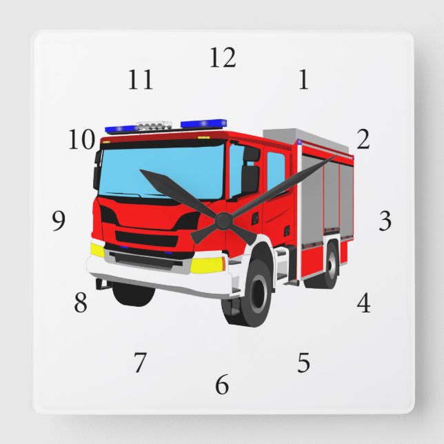 Feuerwehrauto Löschfahrzeug Square Wall Clock (Front)