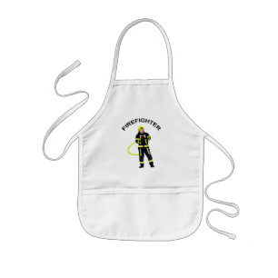Feuerwehrmann in blauer Einsatzkleidung Kinderschü Kids Apron