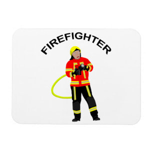 Feuerwehrmann in Einsatzkleidung Magnet