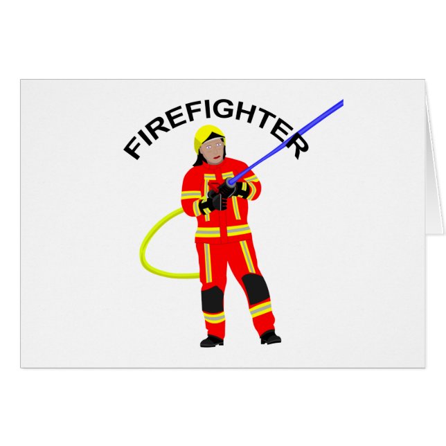 Feuerwehrmann in roter Einsatzkleidung (Front Horizontal)