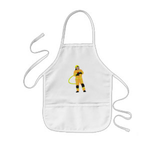 Feuerwehrmann in sandfarbener Einsatzkleidung Kids Apron