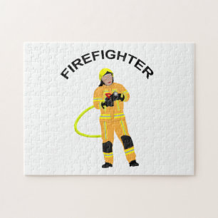 Feuerwehrmann in sandfarbener Einsatzkleidung  Puz Jigsaw Puzzle