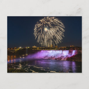 Feuerwerk über den Niagarafällen Postkarte Postcard