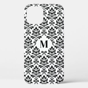 Feuille Damask Black Pattern (Custom) iPhone 12 Case