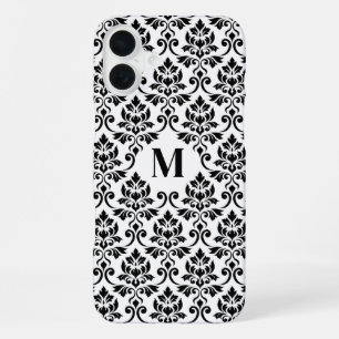 Feuille Damask Black Pattern (Custom) iPhone 16 Plus Case