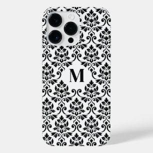 Feuille Damask Black Pattern (Custom) iPhone 14 Pro Max Case
