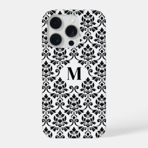 Feuille Damask Black Pattern (Custom) iPhone 15 Pro Case