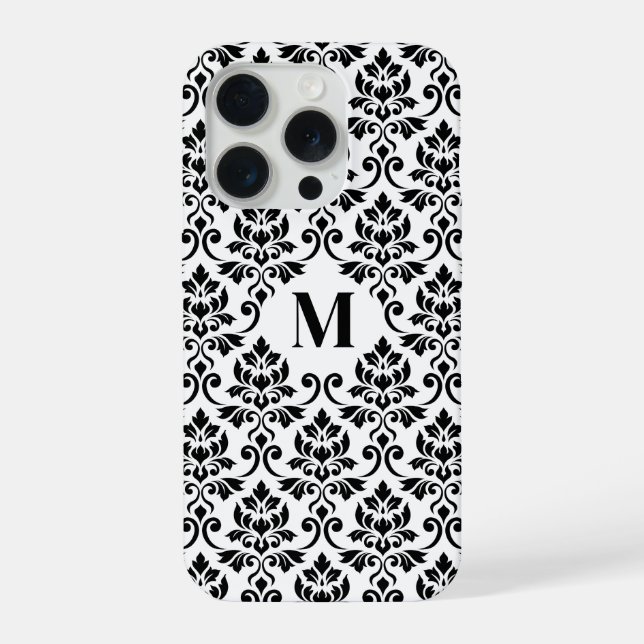 Feuille Damask Black Pattern (Custom) iPhone Case (Back)