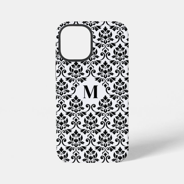 Feuille Damask Black Pattern (Custom) iPhone Case (Back)