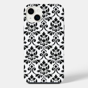 Feuille Damask Lg Pattern Black on White iPhone 14 Plus Case