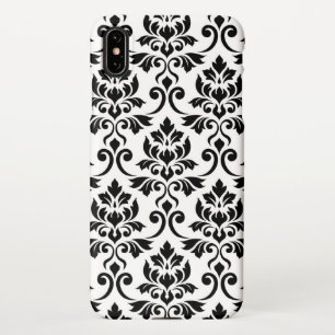 Feuille Damask Lg Pattern Black on White iPhone XS Max Case