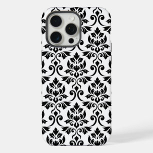 Feuille Damask Lg Pattern Black on White iPhone 15 Pro Max Case
