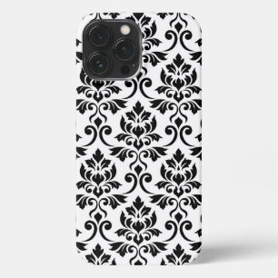 Feuille Damask Lg Pattern Black on White iPhone 13 Pro Max Case