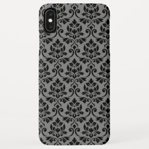 Feuille Damask Pattern Black on Grey Case-Mate iPhone Case