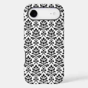 Feuille Damask Pattern Black on White