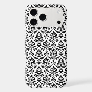 Feuille Damask Pattern Black on White