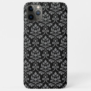 Feuille Damask Pattern Grey on Black Case-Mate iPhone Case