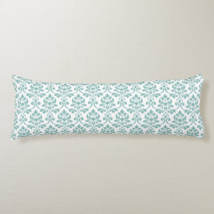 Feuille Damask Teal Pattern Body Cushion
