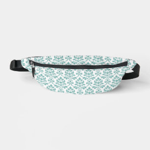 Feuille Damask Teal Pattern Bum Bags