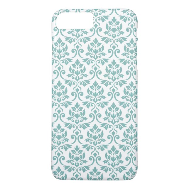 Feuille Damask Teal Pattern Case-Mate iPhone Case (Back)