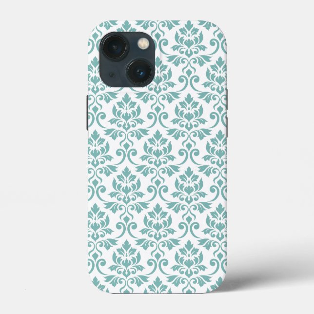 Feuille Damask Teal Pattern Case-Mate iPhone Case (Back)