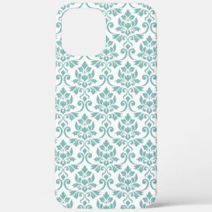 Feuille Damask Teal Pattern iPhone 12 Pro Max Case