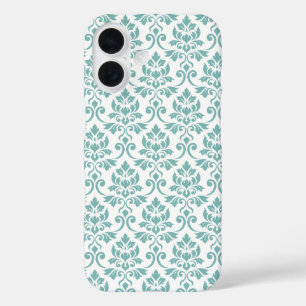 Feuille Damask Teal Pattern iPhone 16 Case