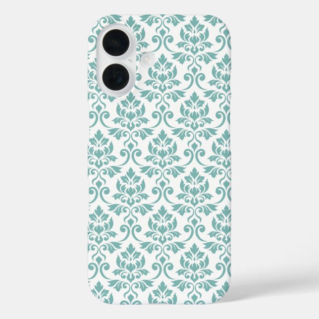 Feuille Damask Teal Pattern Case-Mate iPhone Case (Back)