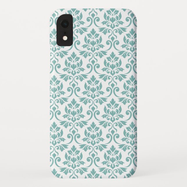 Feuille Damask Teal Pattern Case-Mate iPhone Case (Back)