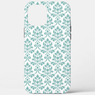 Feuille Damask Teal Pattern iPhone 12 Pro Max Case