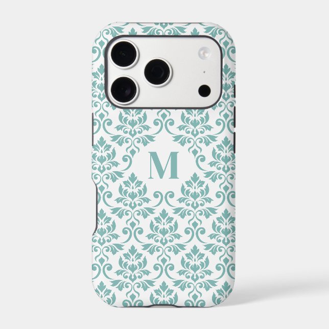 Feuille Damask Teal Pattern (Custom) (Back)