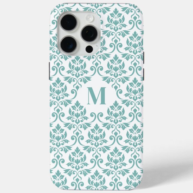 Feuille Damask Teal Pattern (Custom) Case-Mate iPhone Case (Back)