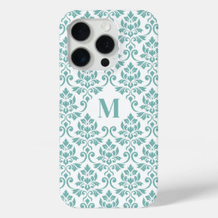 Feuille Damask Teal Pattern (Custom) iPhone 15 Pro Case