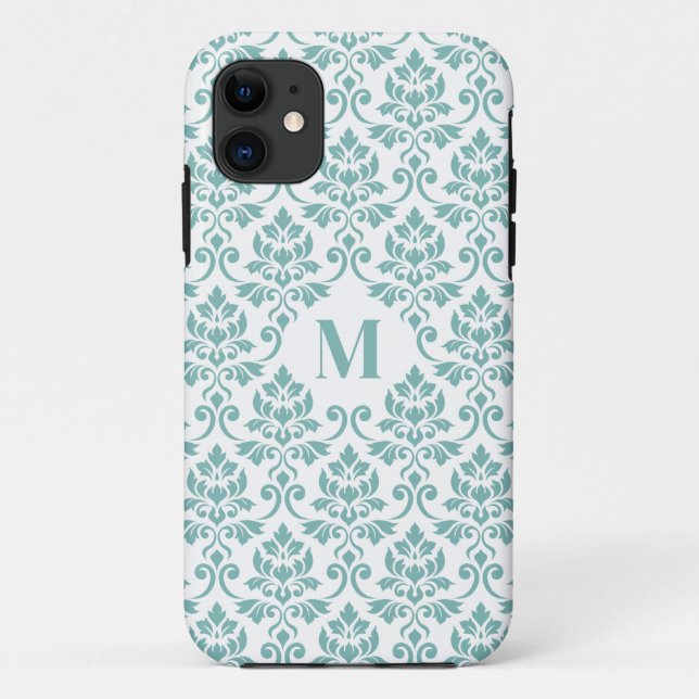 Feuille Damask Teal Pattern (Custom) Case-Mate iPhone Case (Back)
