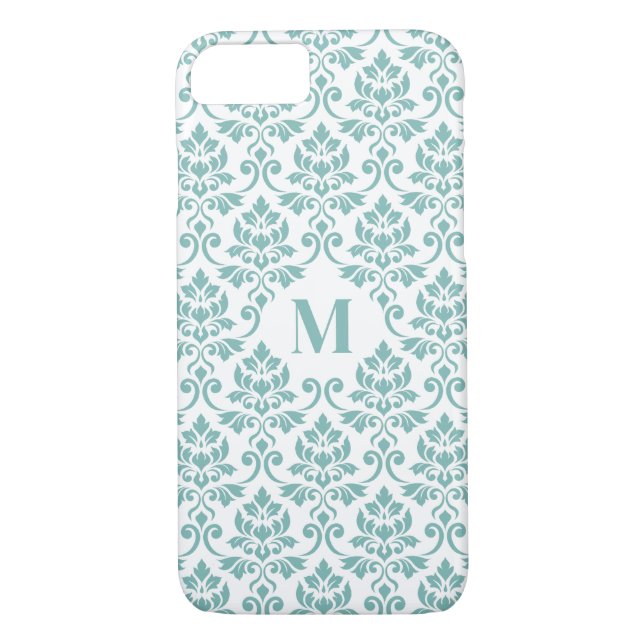 Feuille Damask Teal Pattern (Custom) Case-Mate iPhone Case (Back)