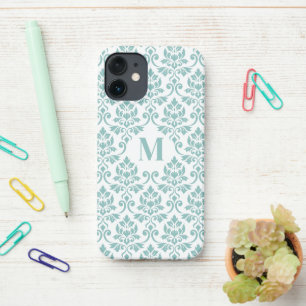 Feuille Damask Teal Pattern (Custom) iPhone 12 Mini Case