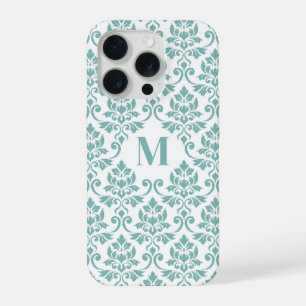 Feuille Damask Teal Pattern (Custom) iPhone 15 Pro Case