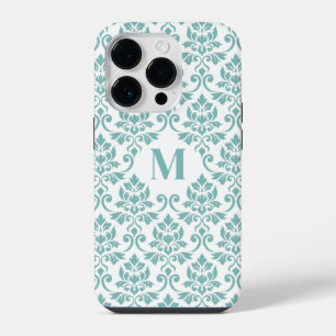 Feuille Damask Teal Pattern (Custom) iPhone 14 Pro Case
