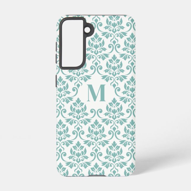 Feuille Damask Teal Pattern (Custom) Samsung Galaxy S21 Case (Back)