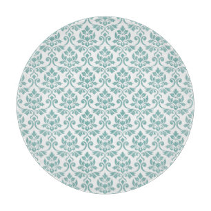 Feuille Damask Teal Pattern Cutting Board