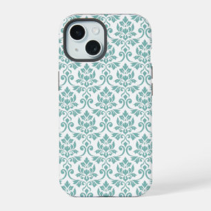 Feuille Damask Teal Pattern iPhone 15 Case