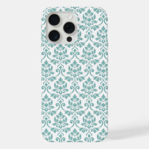 Feuille Damask Teal Pattern iPhone 15 Pro Max Case