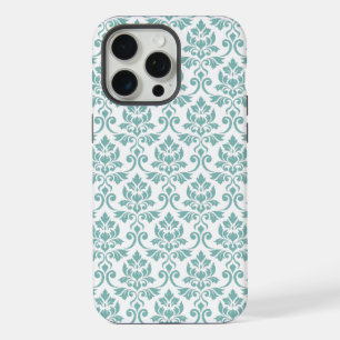 Feuille Damask Teal Pattern iPhone 15 Pro Max Case