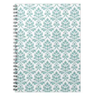 Feuille Damask Teal Pattern Notebook