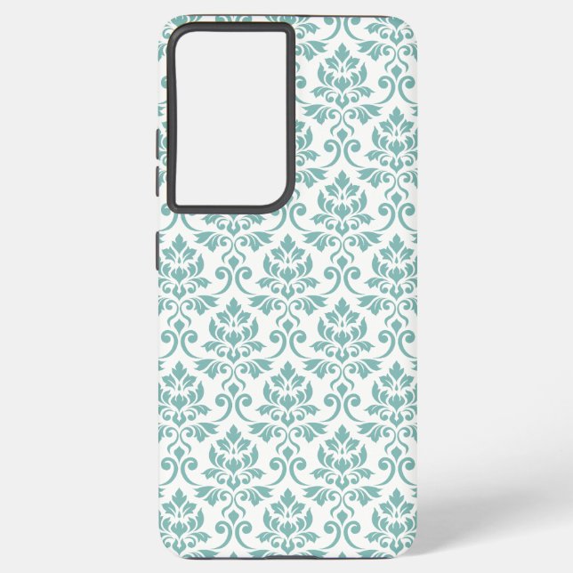 Feuille Damask Teal Pattern Samsung Galaxy S21+ Case (Back)