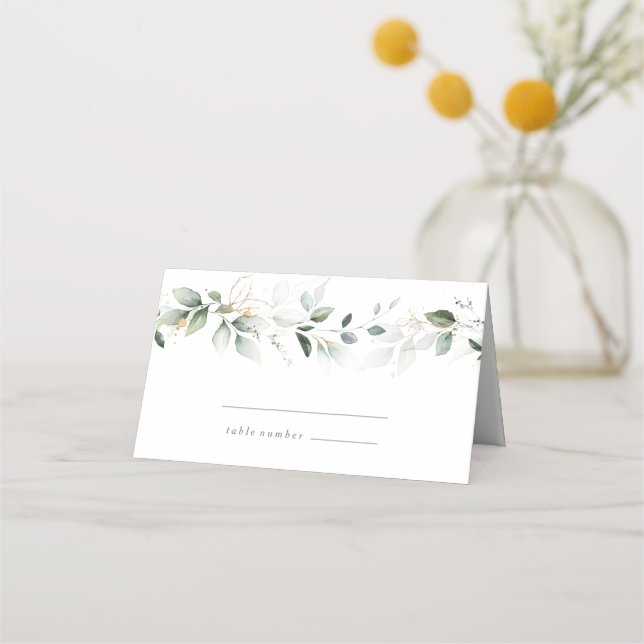 Feuille De Bohême Eucalyptus Place Cards (Front)