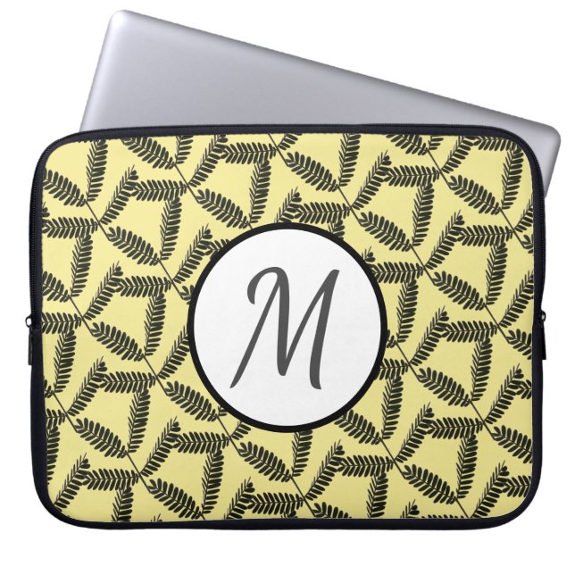 Fever Tree Leaf Monogram Computer Laptop Sleeve (Front)