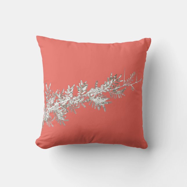 Fever Tree Leaves Branch Cushion Throw Pillow (Front)