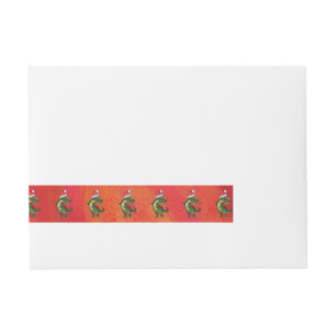 Fextive TRex Dino Pattern on Red Wraparound Address Label